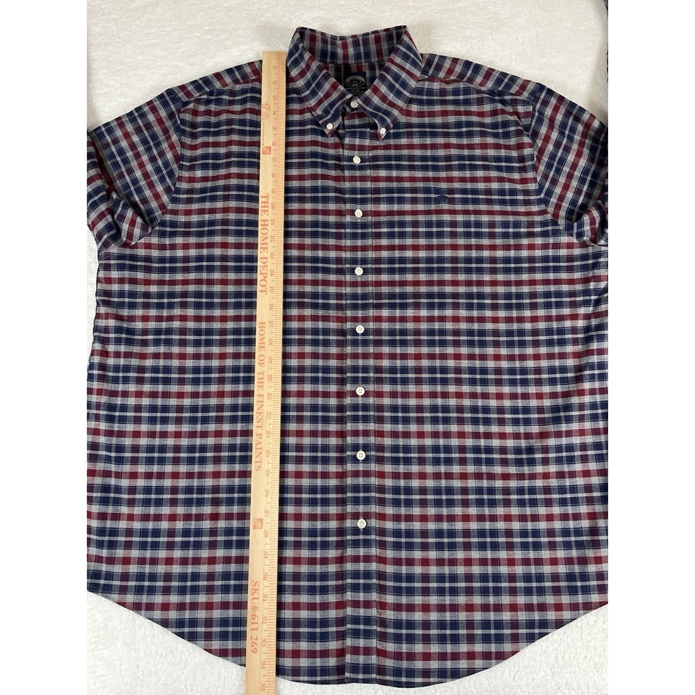 Brooks Brothers Multicolored Plaid Supima Cotton L/S Btn Dwn Shirt Men's Sz XXL - Picture 8 of 8